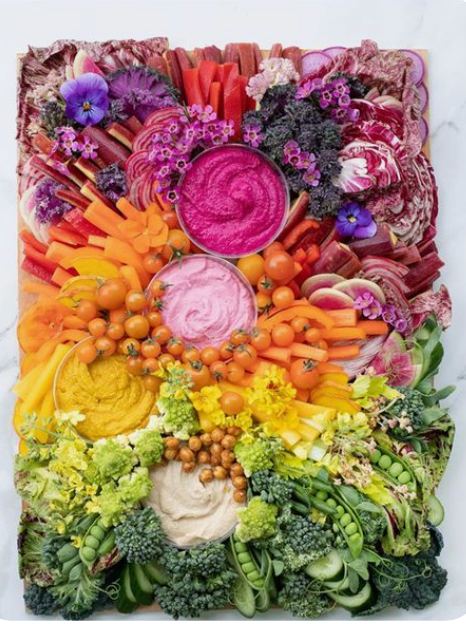 Rainbow crudité platter