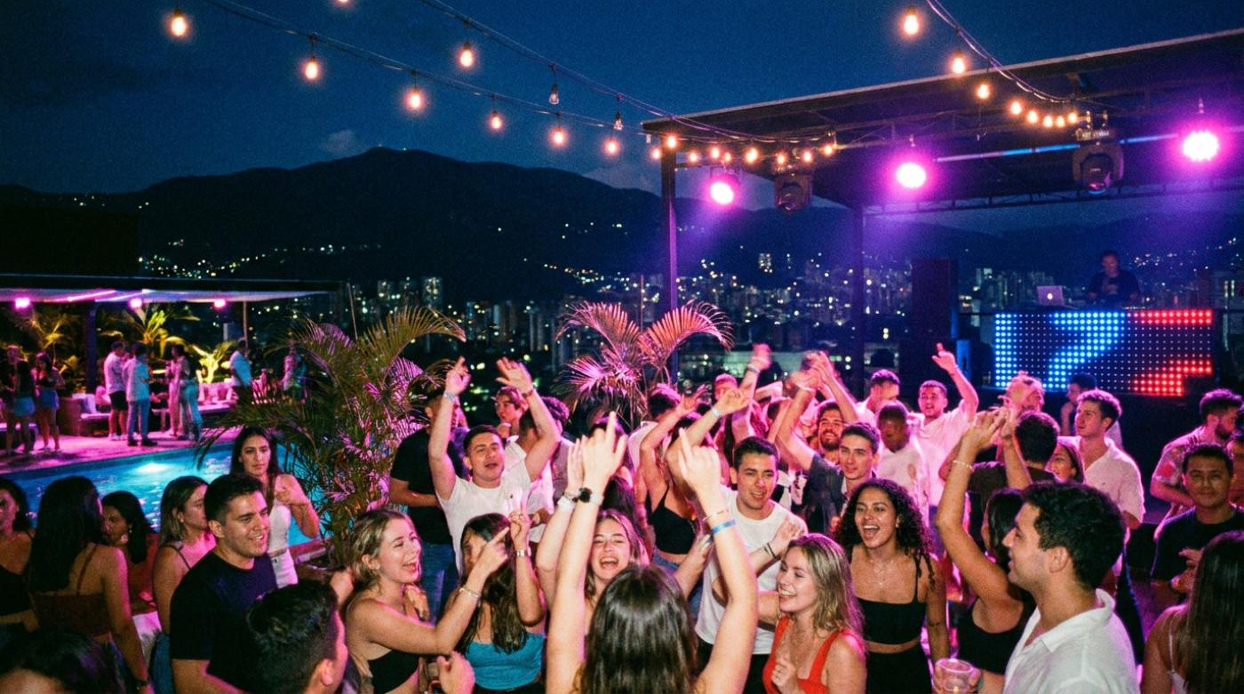 Rooftop rave — night